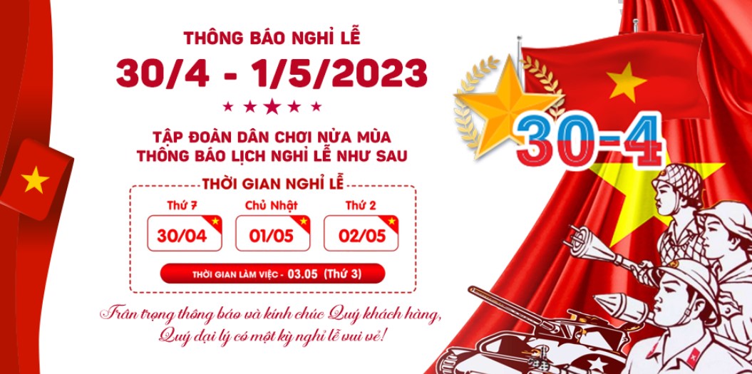 Holiday notice for April 30th - May 1st with a schedule of days off and a patriotic design banner poster social, poster thông báo lịch nghỉ lễ Ngày Thống nhất